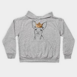 Smooth Chihuahua Dog King Queen Wearing Crown Kids Hoodie